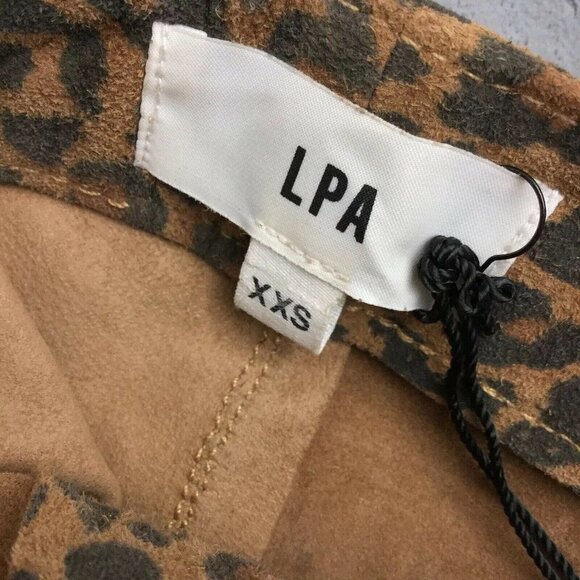 LPA Leopard Leather Suede Pants Animal Print - Picture 6 of 8